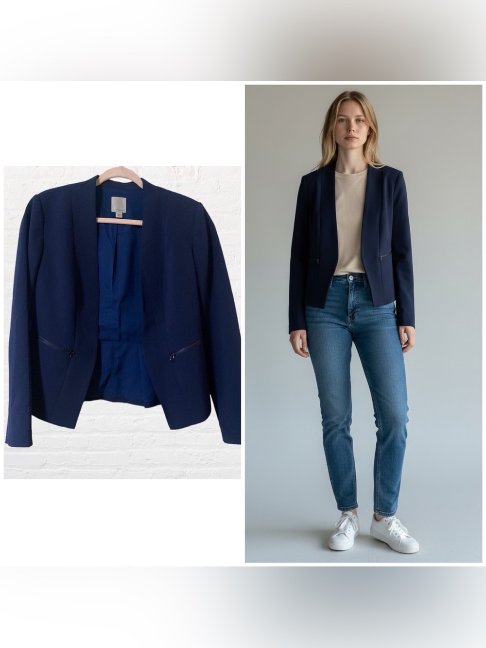 Halogen blue blazer jacket